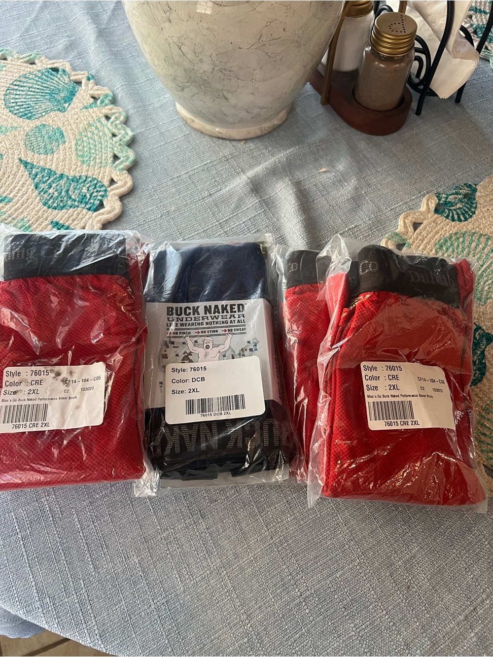 Duluth Trading Co Buck Naked Boxer Briefs in Red and Navy - 2XL